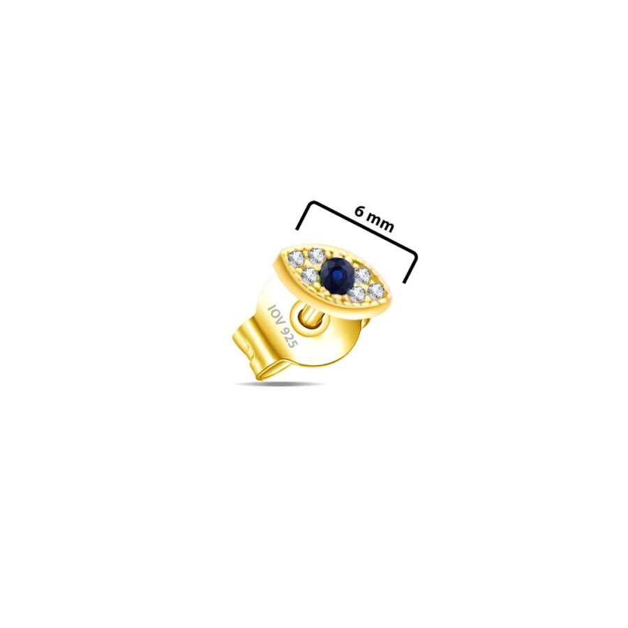 small eye shape stud earring. - Image 2