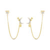 crescent and star chain linked earring.