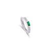9 mm inside diameter hoop with baguette emerald green color stone.