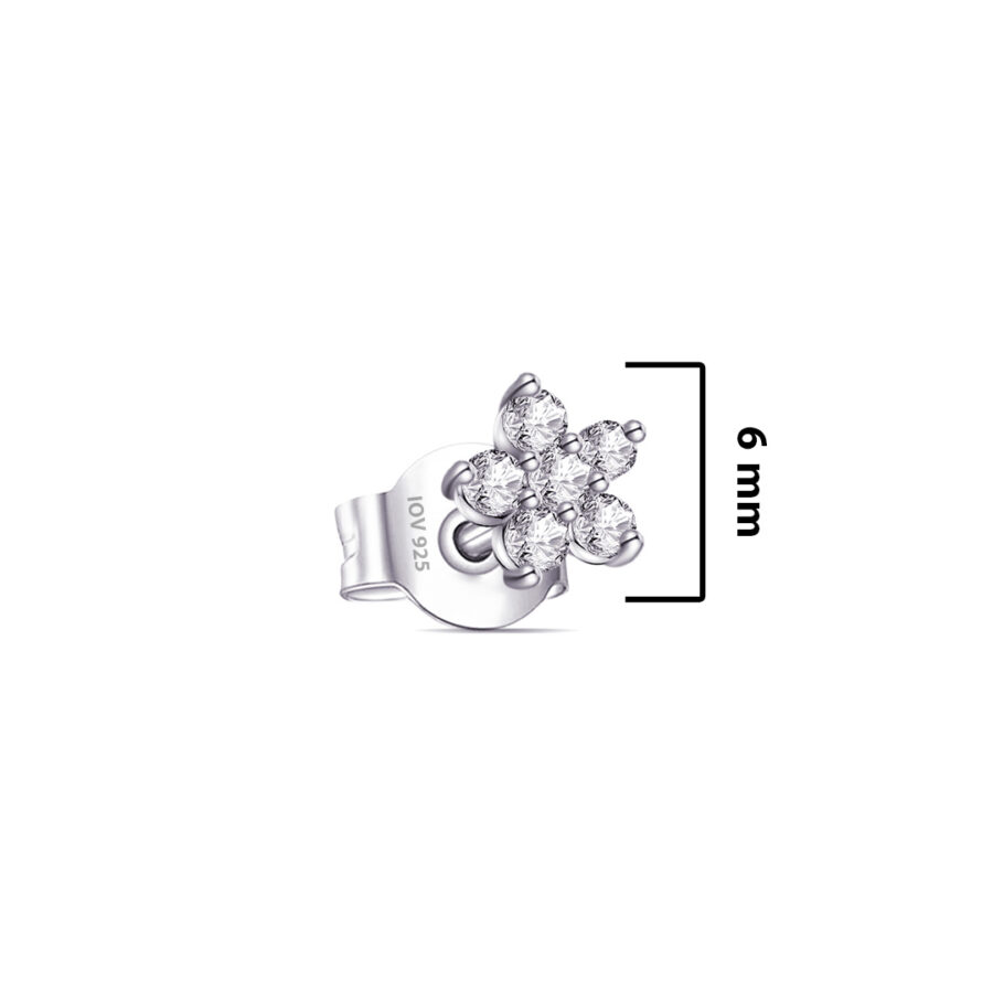 flower shape small stud earring. - Image 2