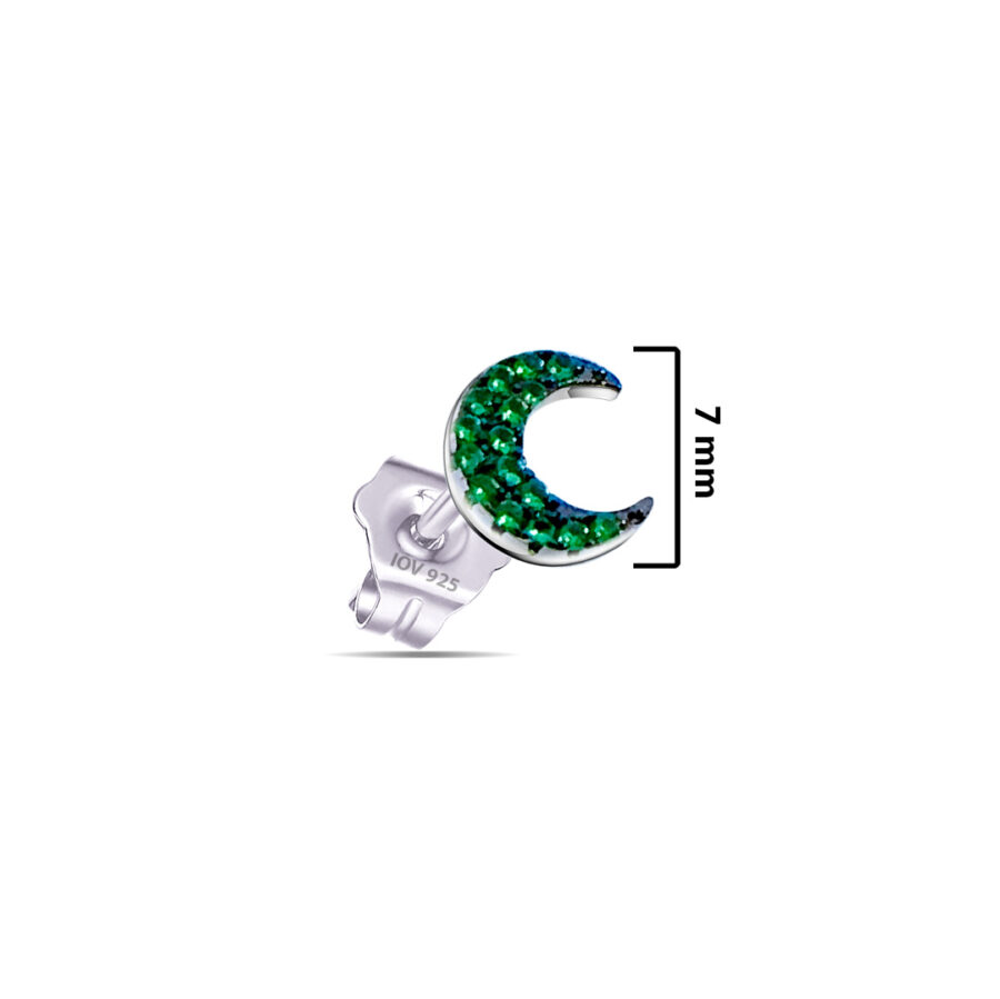 colored crescent shape stud earring. - Image 2