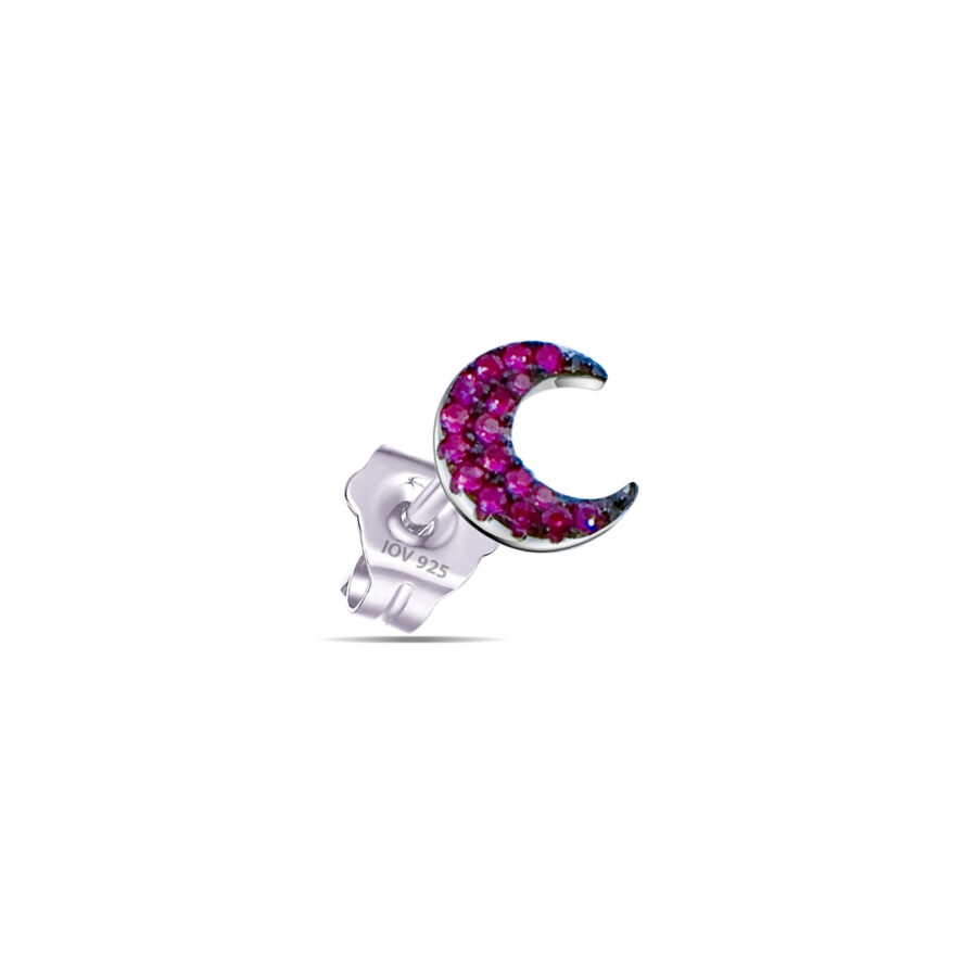 colored crescent shape stud earring. - Image 3