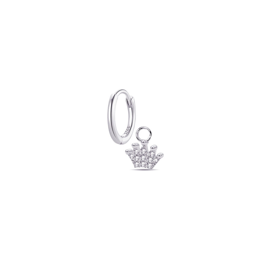plain hoop earring with removable crown shape. - Image 2