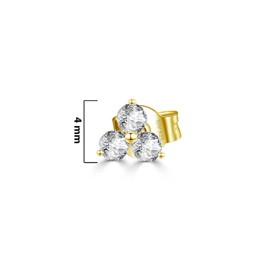 three stones stud earring. - Image 2