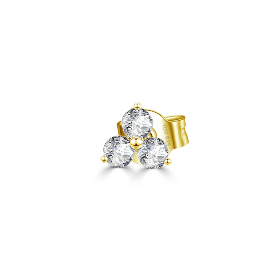 three stones stud earring.