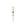 dangling line with two emerald marquise stones hoop.