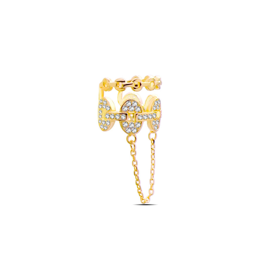 earcuff with dangling chain. - Image 3