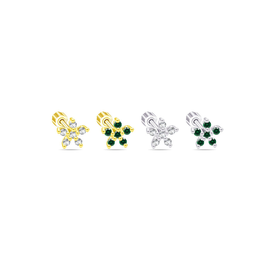 5 mm flower shape flatback earring.