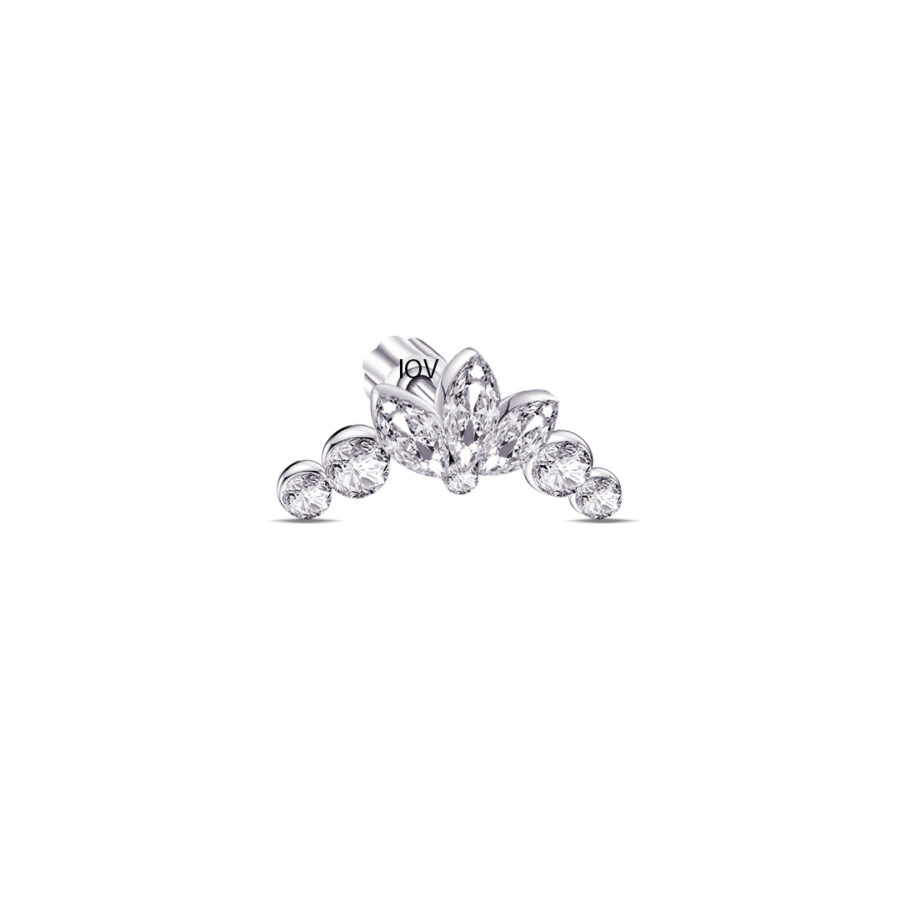 curved marquise and round stones flatback earring.