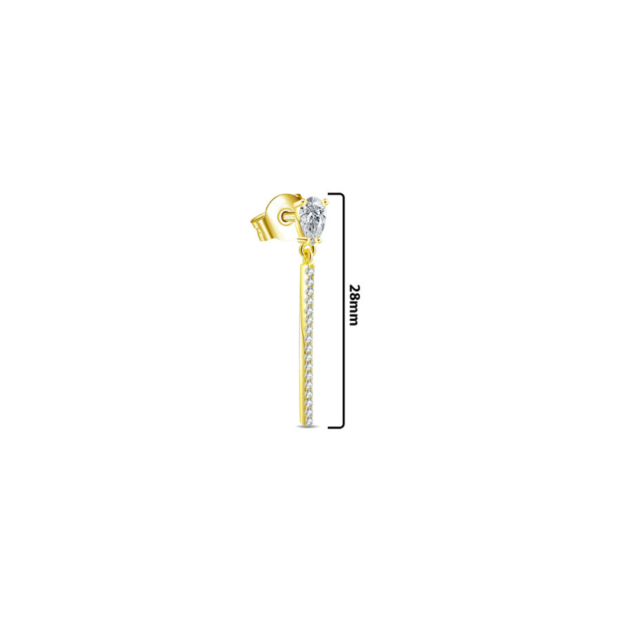 pear shape with a dangling bar stud earring. - Image 2