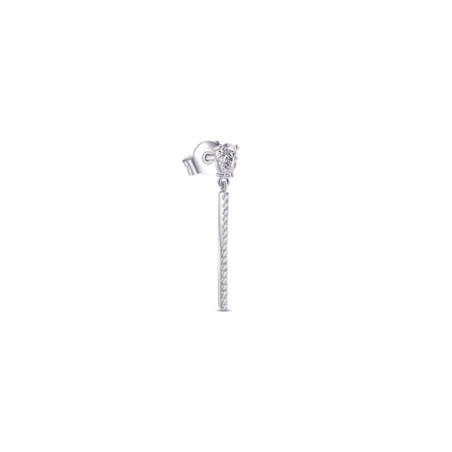 pear shape with a dangling bar stud earring. - Image 3