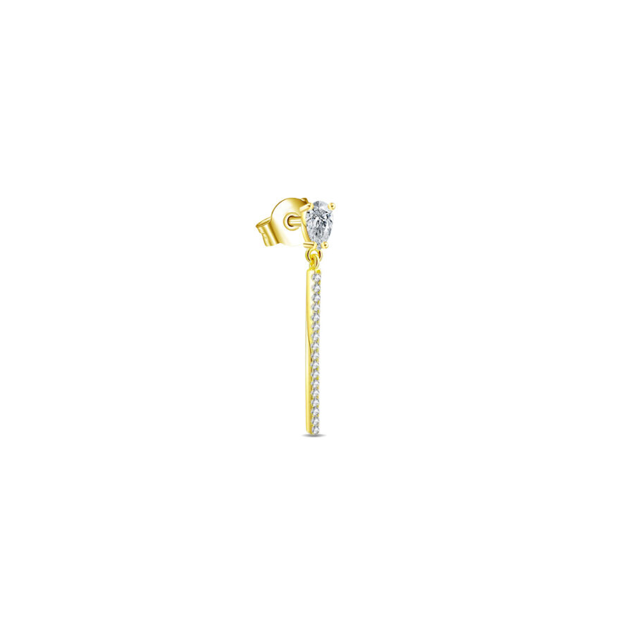 pear shape with a dangling bar stud earring.