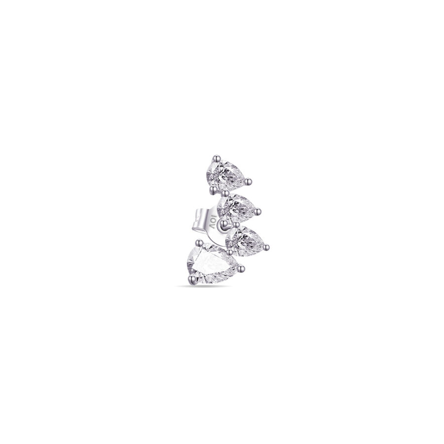 four pear shape stones stud earring.