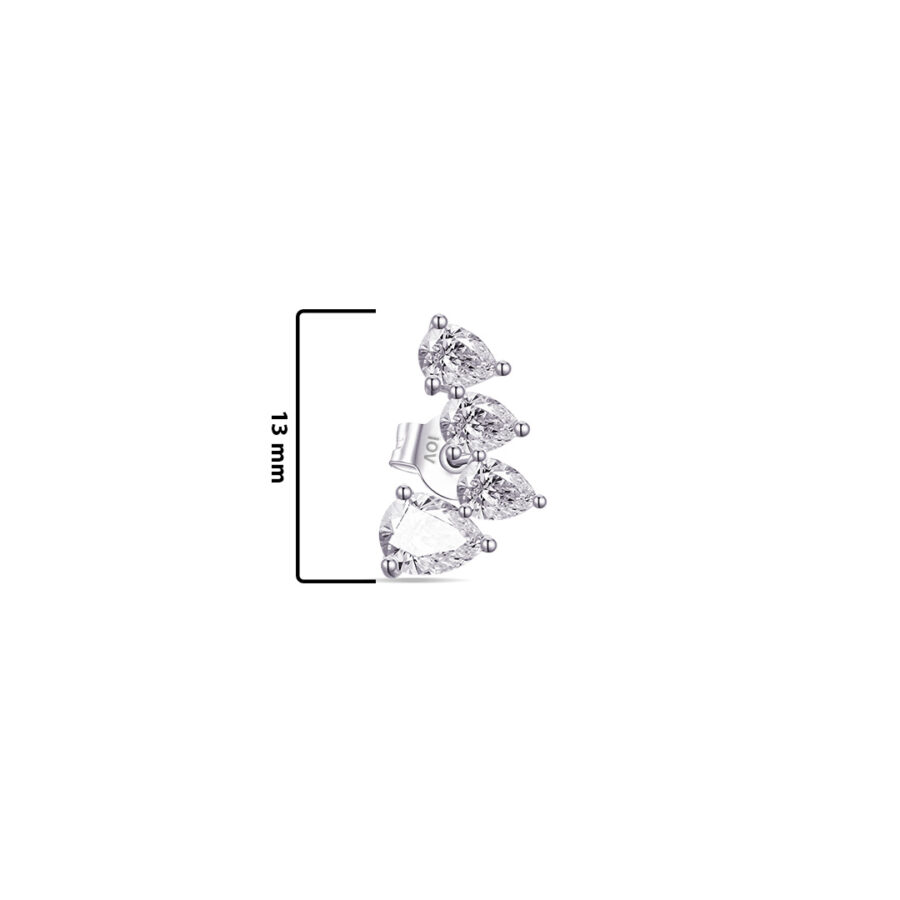 four pear shape stones stud earring. - Image 2