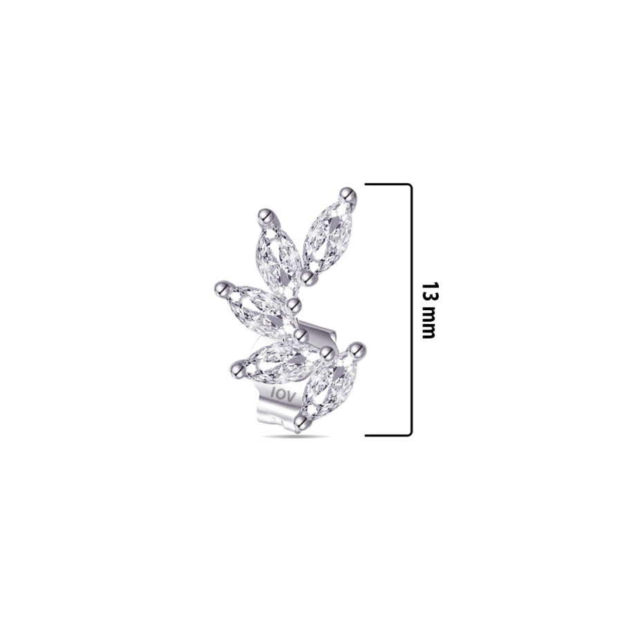 marquise feather shape stud earring. - Image 2