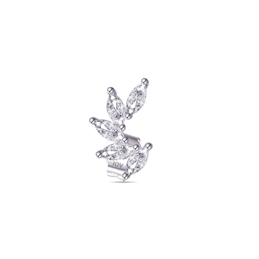 marquise feather shape stud earring.