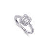 rectangular baguette and round stones ring.