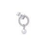 circle shape with dangling pearl stud earring