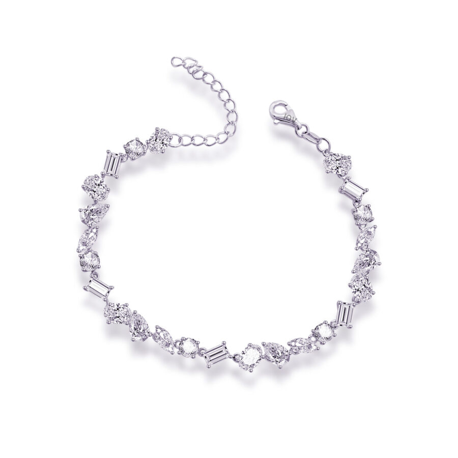 multi stone shapes tennis bracelet