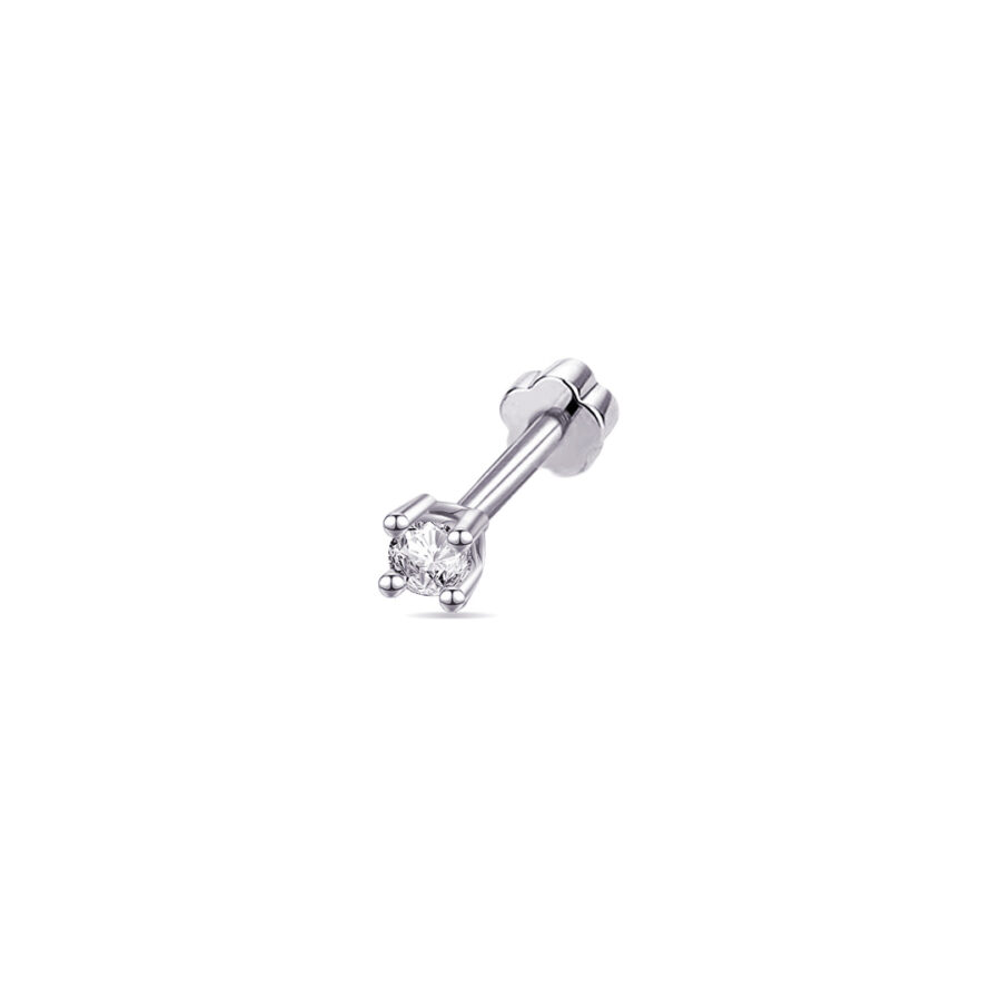 2 mm round stone flat back earring. - Image 3
