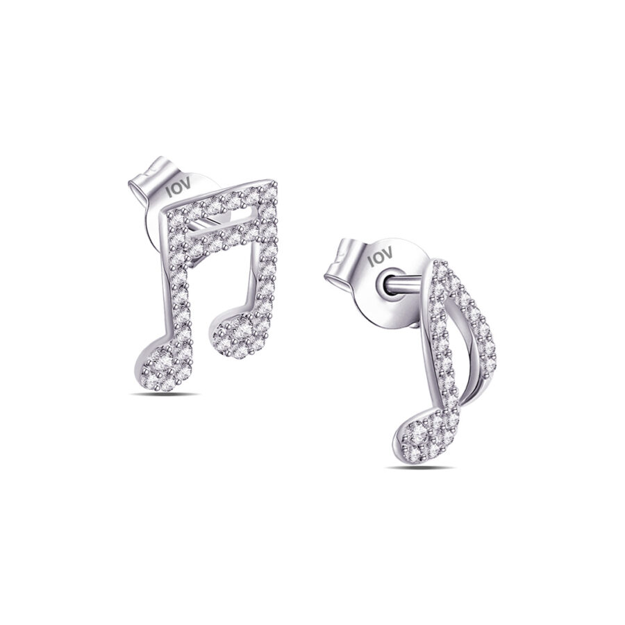 music keys signs stud earrings.