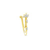 lotus marquise shape cluster with triple dangling chains flatback earring.