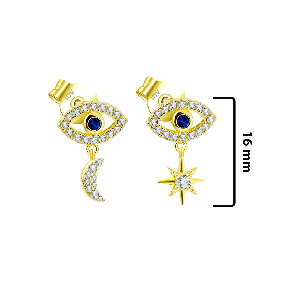 Evil eye shape with dangling crescent and star shape. - Image 2