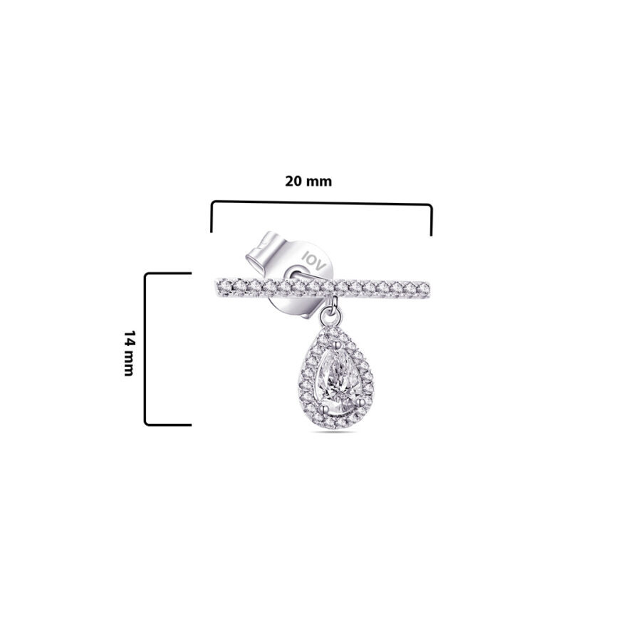 bar with dangling pear shape in a halo setting. - Image 2