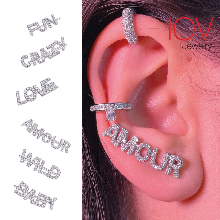 climber words earrings.