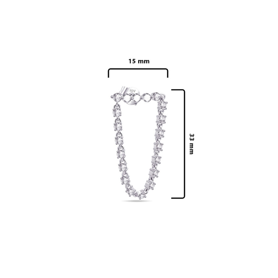 CZ bar loop earring. - Image 2