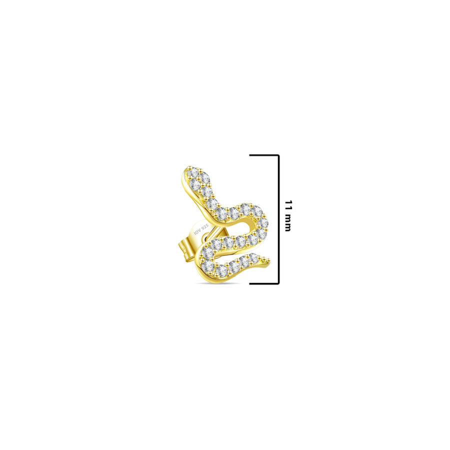 snake shape stud earring. - Image 2