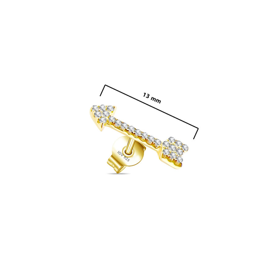 CZ arrow stud earring. - Image 2