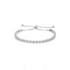 Silver Cluster Cubic Zirconia Adjustable Bracelet