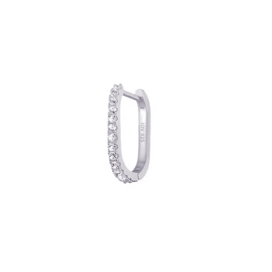rectangular hoop earring. - Image 3