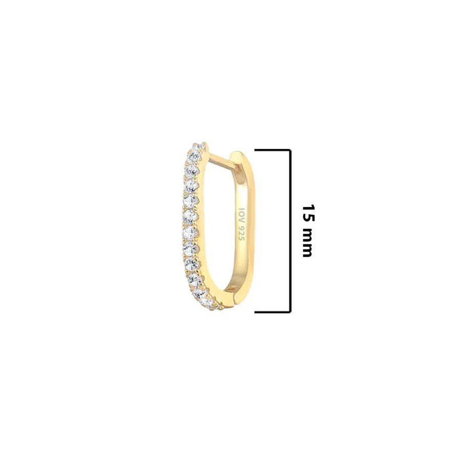 rectangular hoop earring. - Image 2