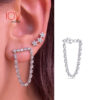 CZ bar loop earring.