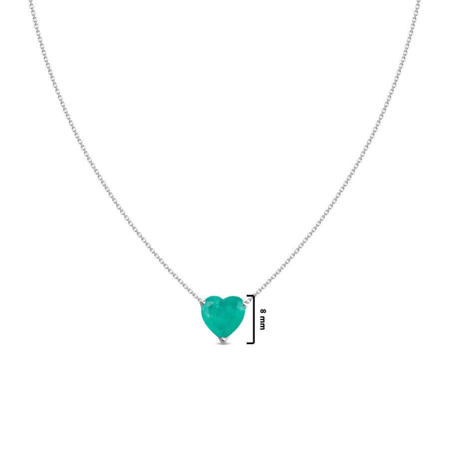 emerald heart shape necklace. - Image 2
