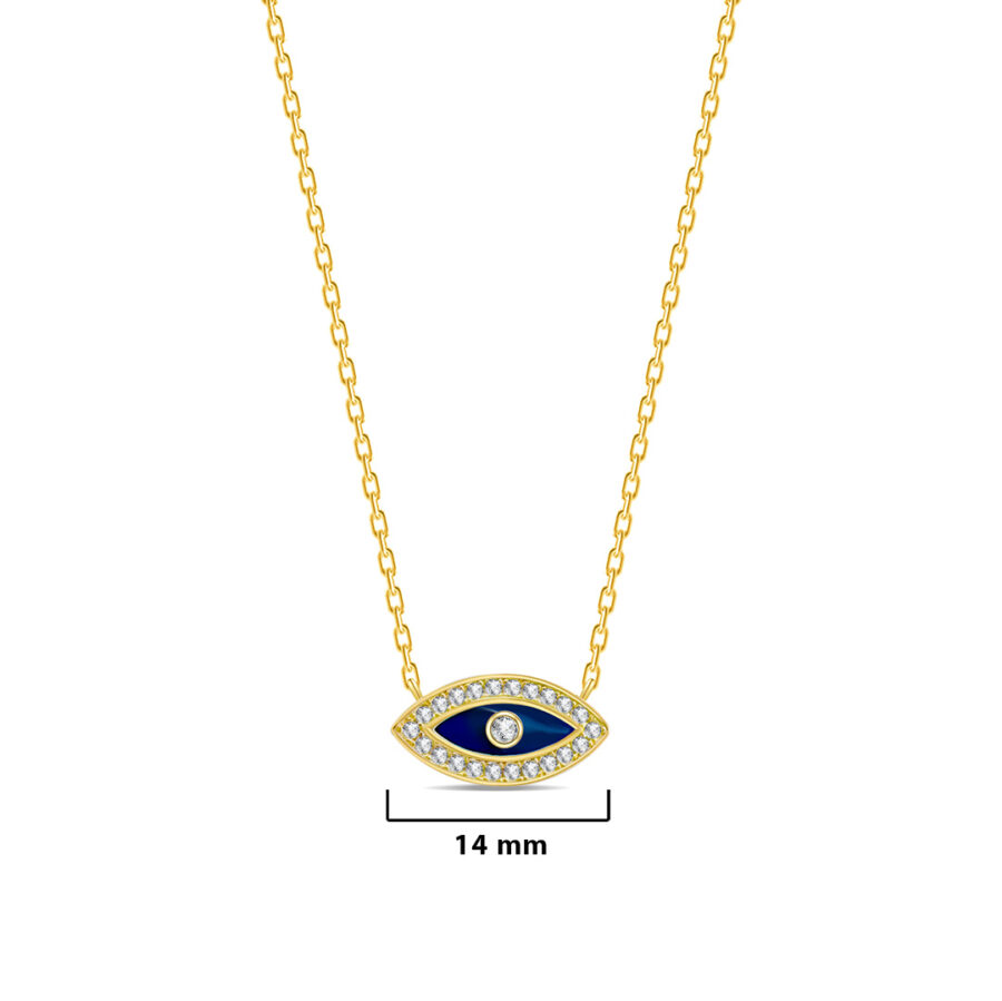 sterling silver enamel gold plated eye necklace. - Image 2