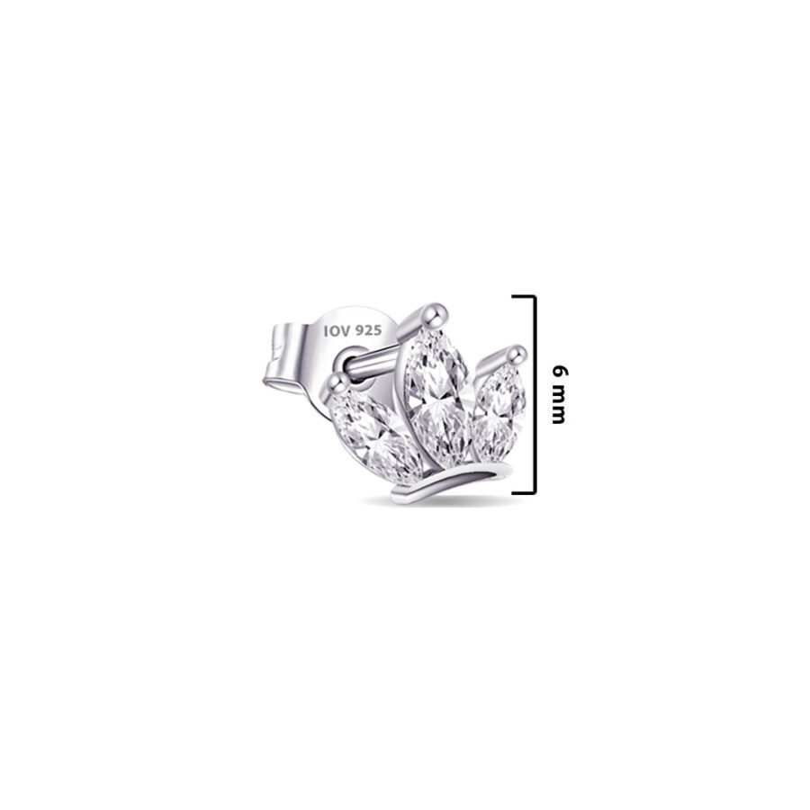 three marquise stones stud earring. - Image 2