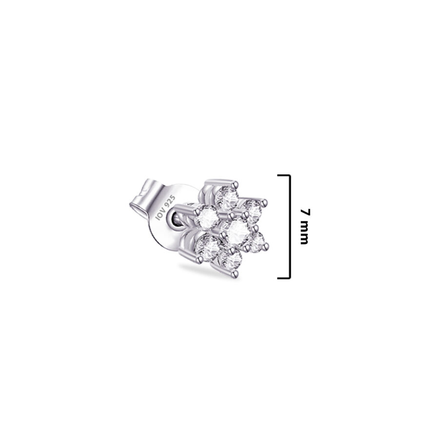 flower cluster shape stud earring. - Image 2