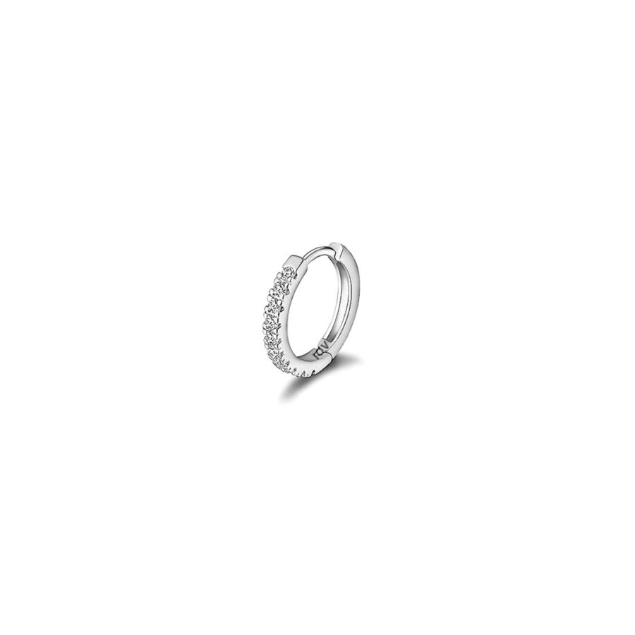 9mm & 8mm CZ huggie hoop earring. - Image 3