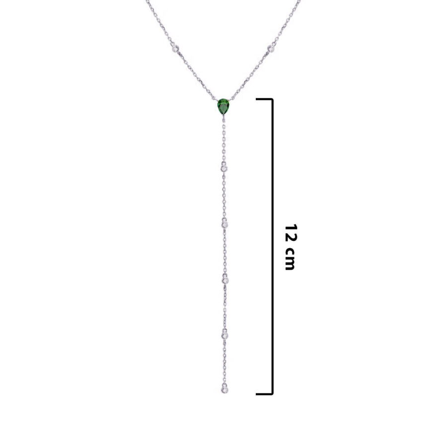 emerald Y shape necklace - Image 2
