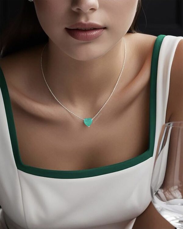 emerald heart shape necklace.