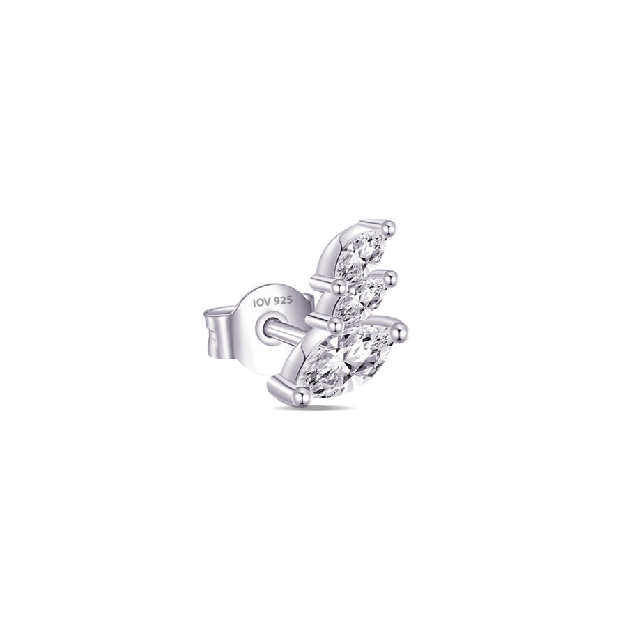 three graduated marquise stones stud earring. - Image 3