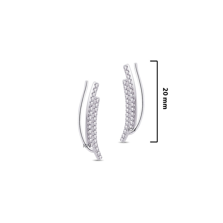 curved double lines climber earrings. - Image 2