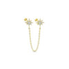 double star chain-linked stud earring.