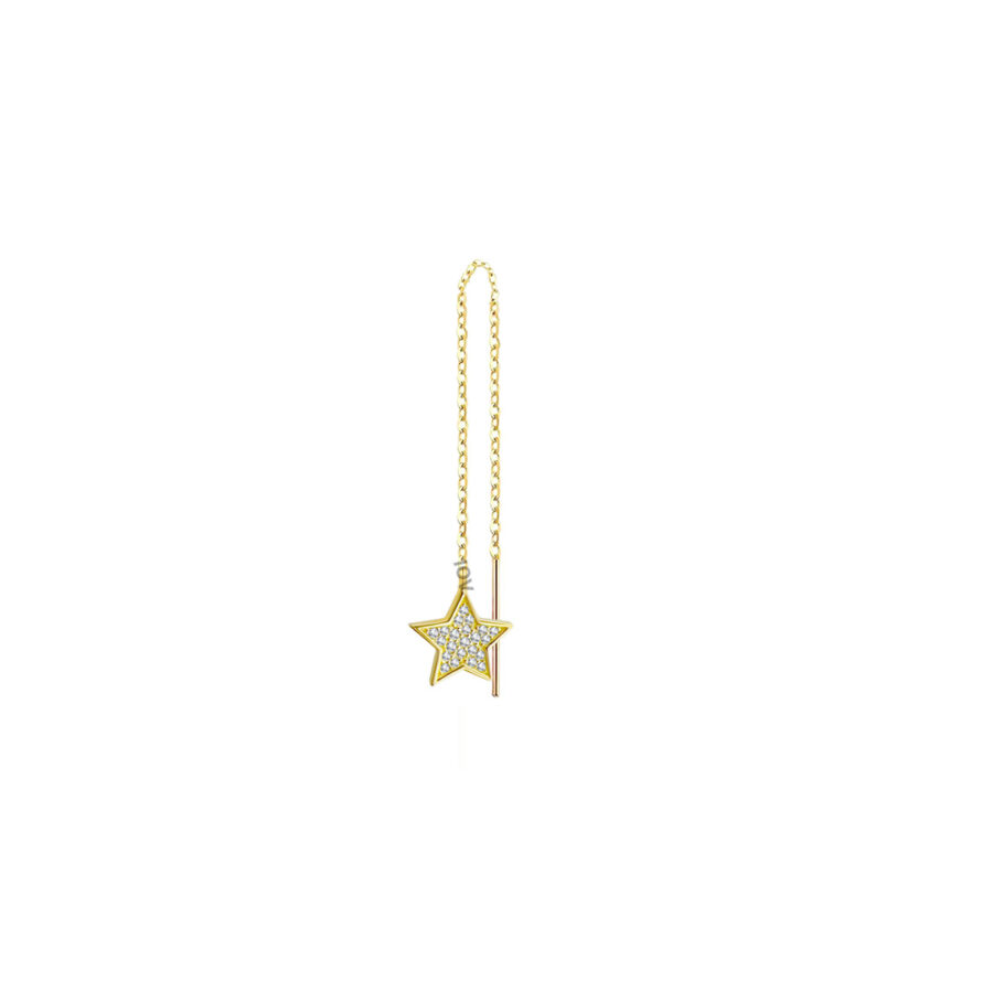 CZ star shape thread earring.