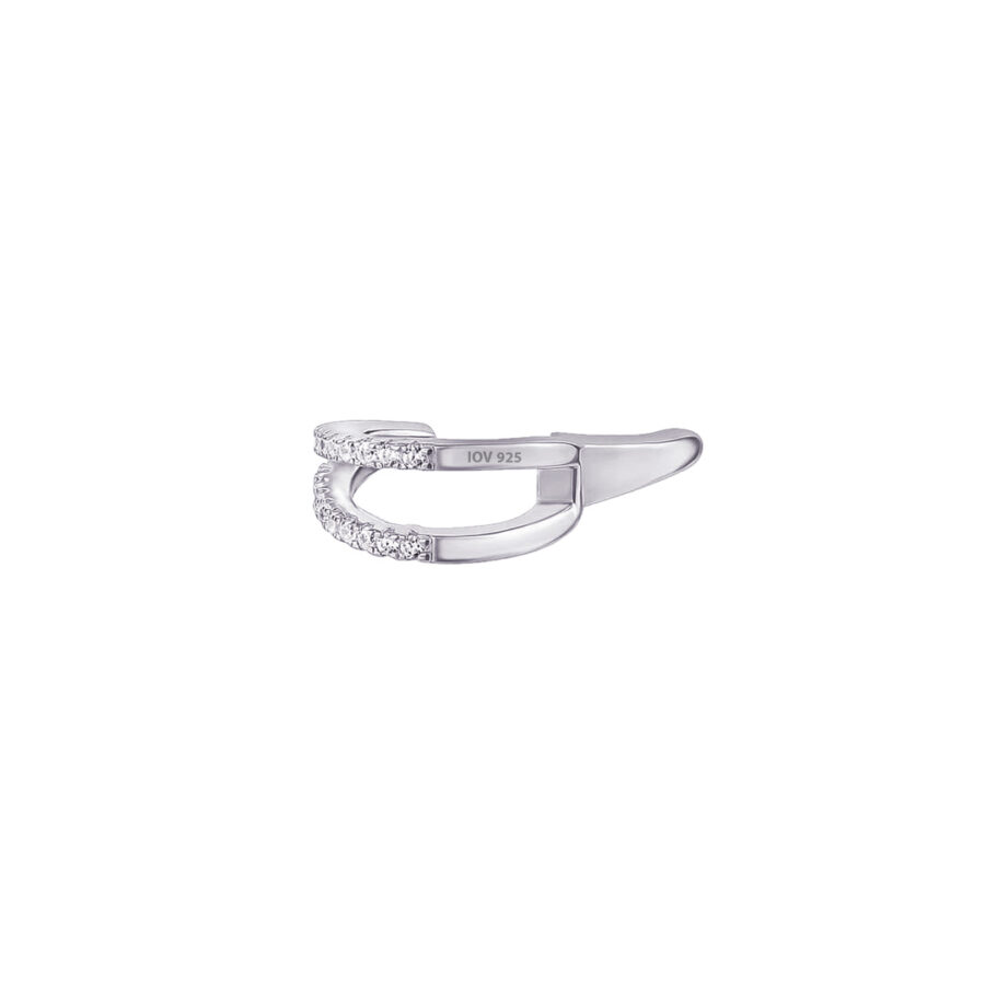 Double line CZ earcuff. - Image 2