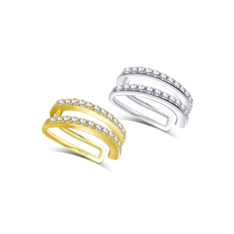 double CZ lines earcuff.