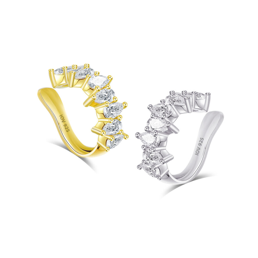 pear shape stones earcuff.